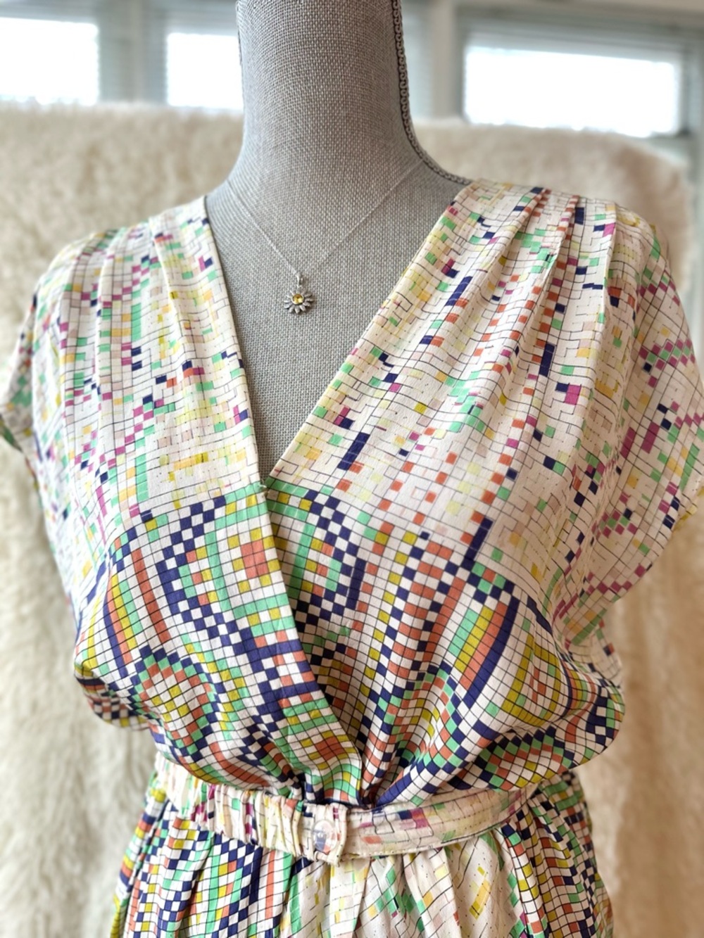 Presley Skye Mosaic print silk dress